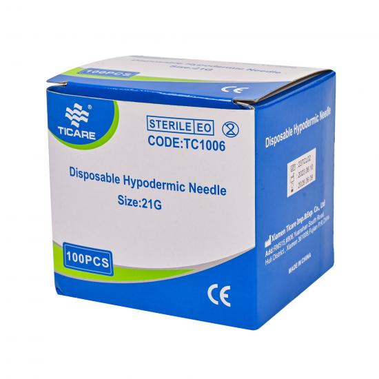 Hypodermic Needle, 18G-30G, Colors Code, Regular Needle Length 13mm/38mm - TICARE HEALTH