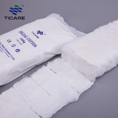 TICARE® Zigzag Cotton Wool – High Absorbency Medical & Hygiene Grade